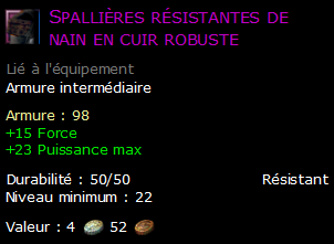 Spallières résistantes de nain en cuir robuste