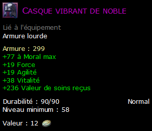 Casque vibrant de noble