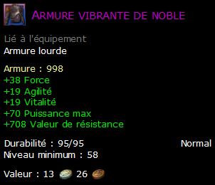 Armure vibrante de noble