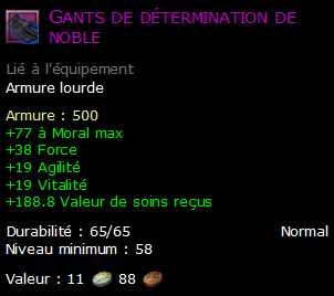 Gants de détermination de noble