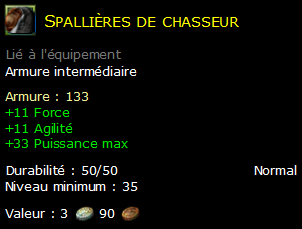 Spallières de chasseur