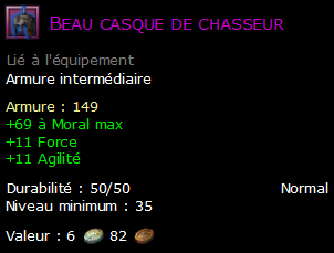 Beau casque de chasseur