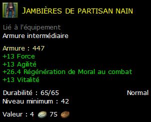 Jambières de partisan nain