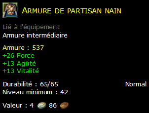 Armure de partisan nain