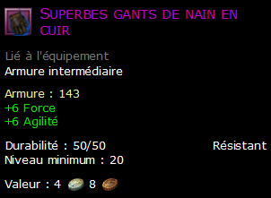 Superbes gants de nain en cuir