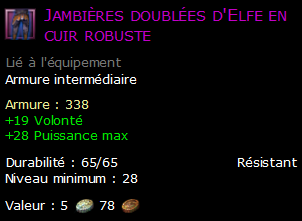 Jambières doublées d'Elfe en cuir robuste