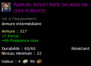 Armure résistante de nain en cuir robuste