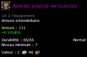 Armure épaisse matelassée