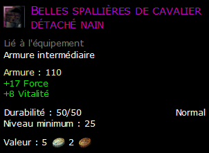 Belles spallières de cavalier détaché nain