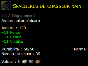 Spallières de chasseur nain