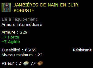 Jambières de nain en cuir robuste