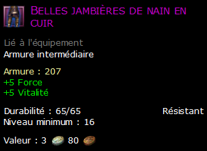 Belles jambières de nain en cuir