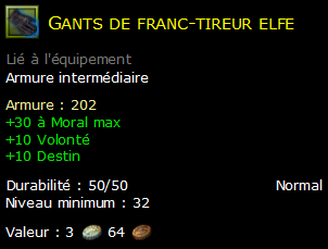 Gants de franc-tireur elfe