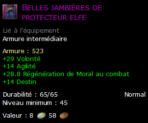 Belles jambières de protecteur elfe