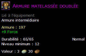 Armure matelassée doublée