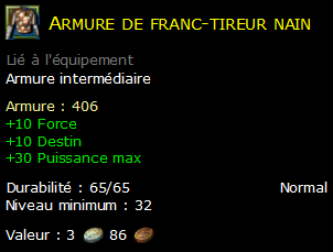 Armure de franc-tireur nain