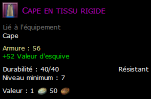 Cape en tissu rigide