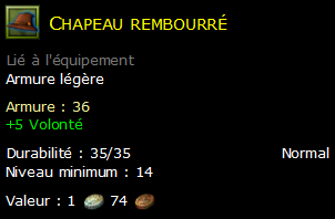 Chapeau rembourré