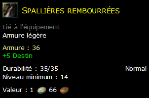 Spallières rembourrées