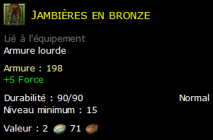 Jambières en bronze