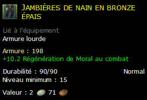 Jambières de nain en bronze épais