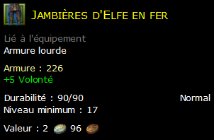 Jambières d'Elfe en fer