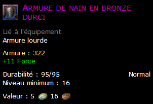 Armure de nain en bronze durci