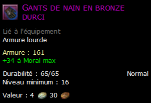 Gants de nain en bronze durci