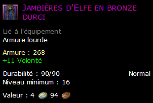 Jambières d'Elfe en bronze durci