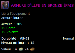 Armure d'Elfe en bronze épais