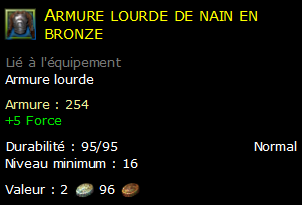 Armure lourde de nain en bronze