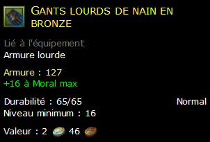 Gants lourds de nain en bronze