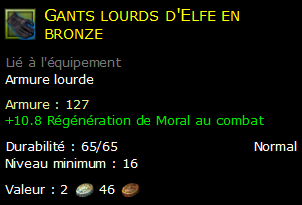 Gants lourds d'Elfe en bronze