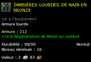 Jambières lourdes de nain en bronze