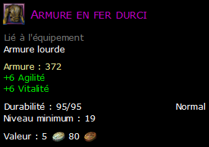 Armure en fer durci