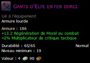 Gants d'Elfe en fer durci