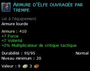 Armure d'Elfe ouvragée par trempe