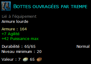 Bottes ouvragées par trempe