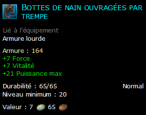 Bottes de nain ouvragées par trempe