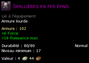 Spallières en fer épais