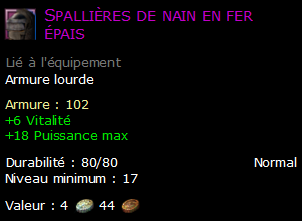 Spallières de nain en fer épais