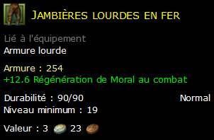 Jambières lourdes en fer