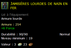 Jambières lourdes de nain en fer