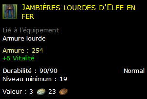 Jambières lourdes d'Elfe en fer