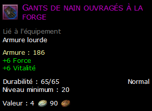 Gants de nain ouvragés à la forge