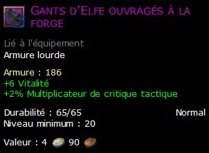 Gants d'Elfe ouvragés à la forge