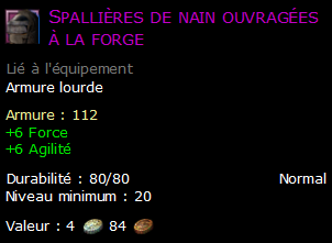 Spallières de nain ouvragées à la forge