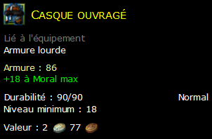 Casque ouvragé