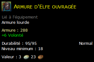 Armure d'Elfe ouvragée