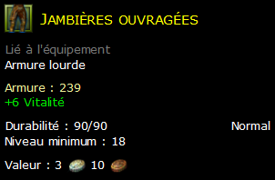 Jambières ouvragées